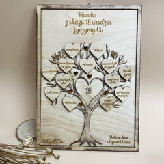 Obraz drzewo 3D 18 urodziny