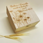 Herbaciarka - drewniana szkatułka na herbatę dla Babci i Dziadka