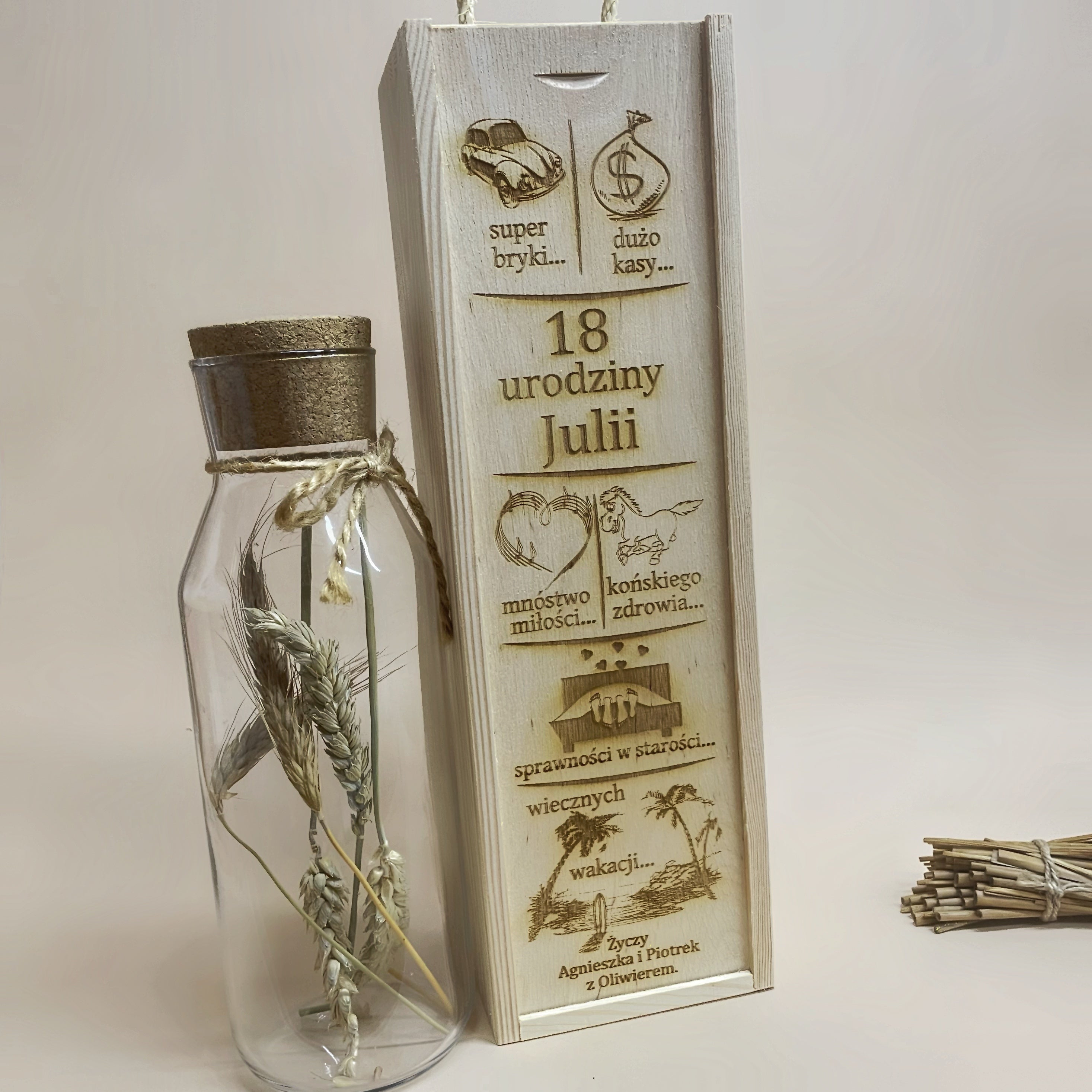 Skrzynka 18stka urodziny na wino / wódkę / alkohol