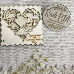 Zaproszenie Pierwsza Komunia Święta z personalizacją III