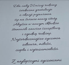 Gratulacje z okazji narodzin dziecka Kartka / Pamiątka z życzeniami i personalizacją