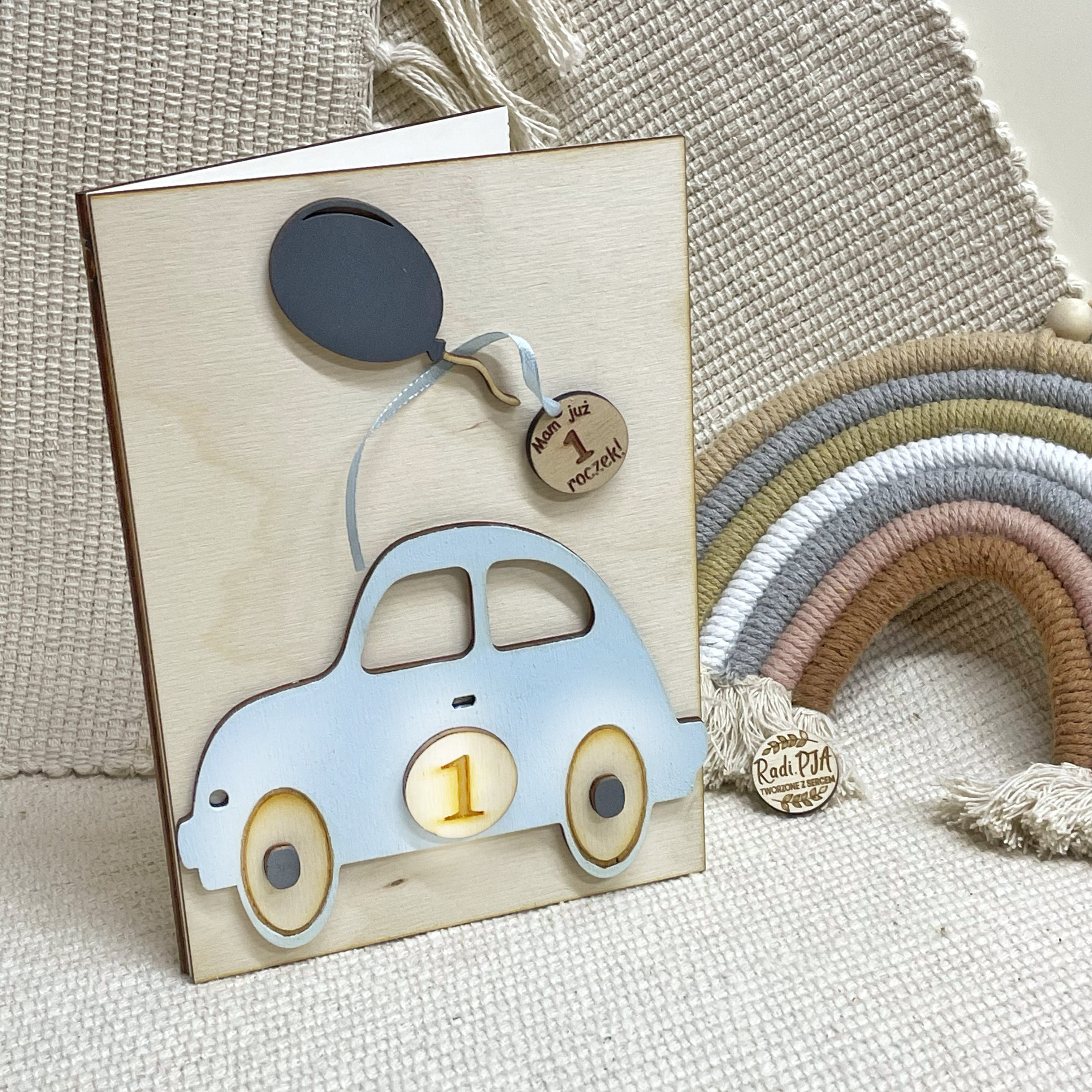 Kartka / Pamiątka Roczek / urodziny z życzeniami i personalizacją