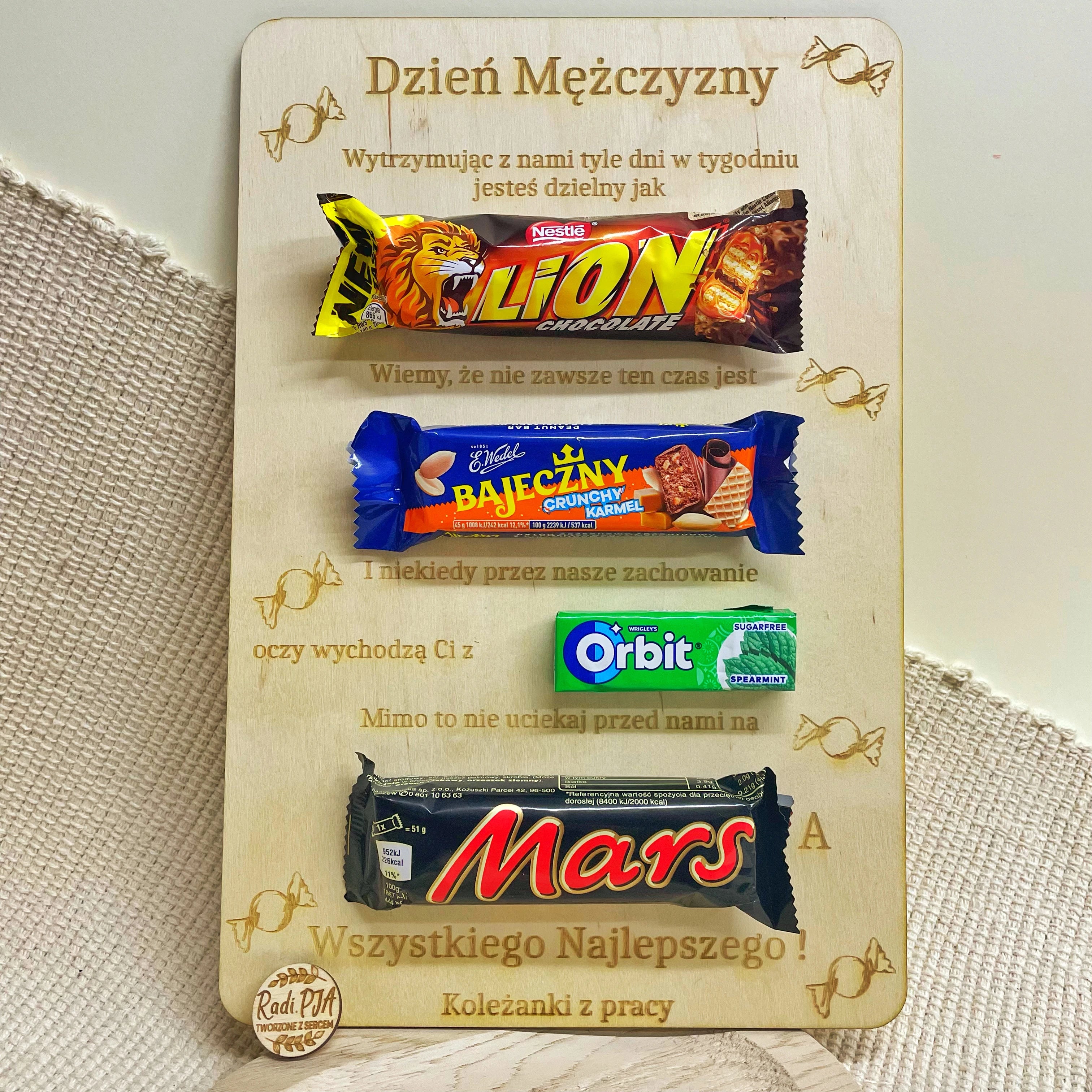 Słodki prezent - Dzień Chłopaka, Dzień Mężczyzn tabliczka na batony