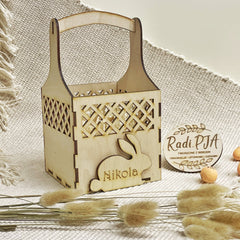 Koszyczek Wielkanocny ażurowy dla dziecka z imieniem II