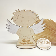 I Komunia Święta Aniołek dla dziecka do Kościoła wystrój Chłopiec