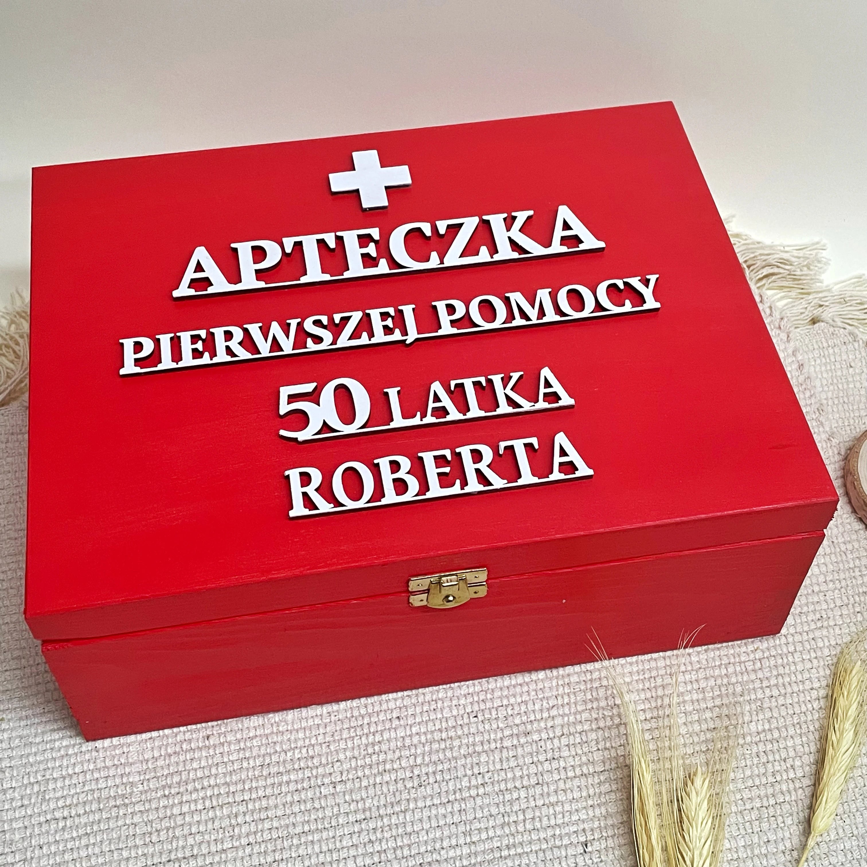 DUŻA APTECZKA PIERWSZEJ POMOCY z przegródkami urodziny wieczór kawalerski z personalizacją