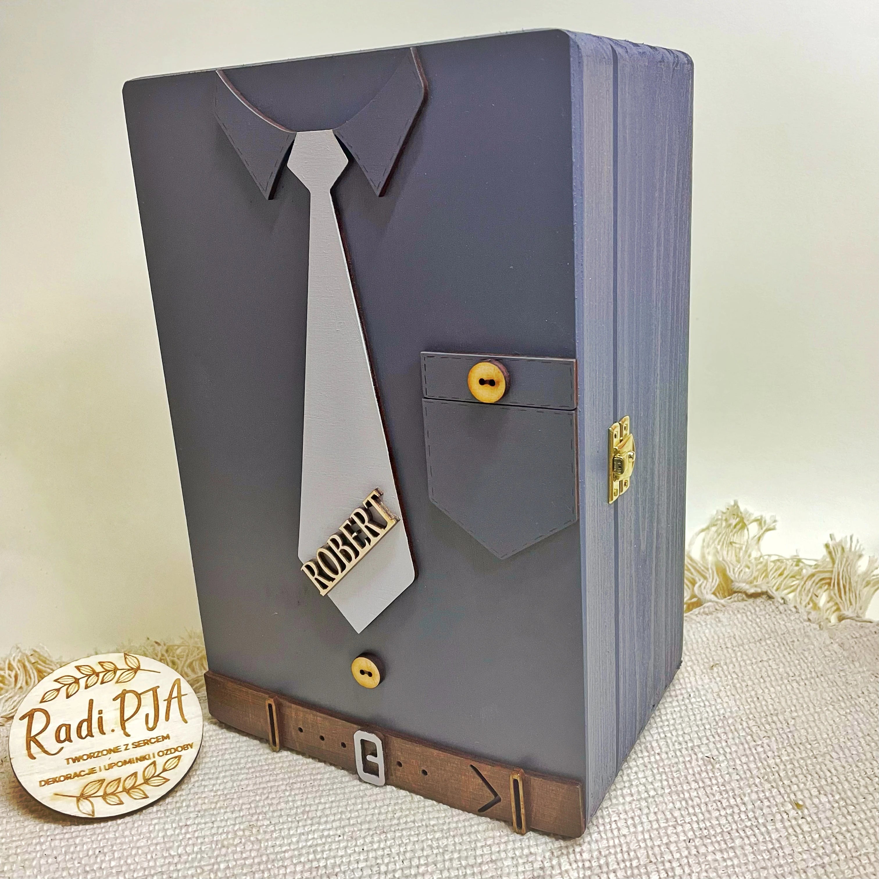 Szkatułka kuferek dla mężczyzny koszula 30x20cm
