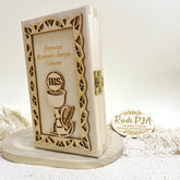 I Komunia Święta pudełko drewniane na pieniądze / czekoladnik z IMIENIEM