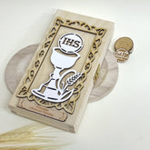 I Komunia Święta pudełko drewniane na pieniądze / czekoladnik VII