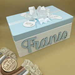 Szkatułka kuferek Chrzest Święty Roczek z metryczką