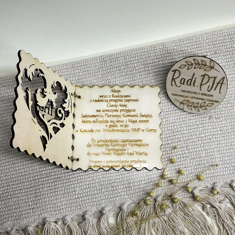 Zaproszenie Pierwsza Komunia Święta z personalizacją